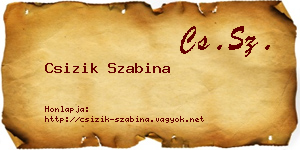 Csizik Szabina névjegykártya