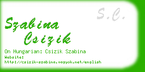 szabina csizik business card